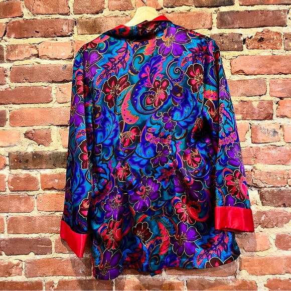 Victoria's Secret Gold Label Vintage Sleep Shirt Dark Floral Size Small - Picture 5 of 5